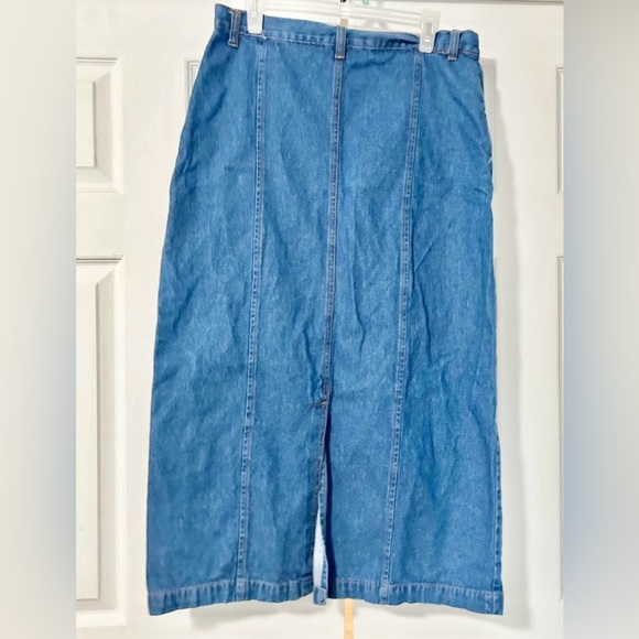Check me first jean skirt woman size 14 denim midi modest - Picture 2 of 4